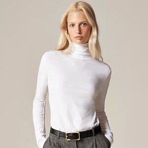 J. CREW White Jersey Turtleneck - 100% Cotton - XXS - NEVER WORN